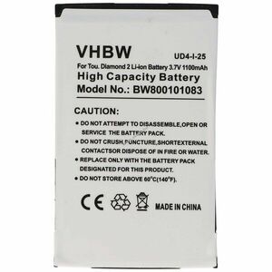 Helyettesítő akku HTC Touch Diamond 2 TOPA160 35H00125-02M BA 3, 7V 1100mAh Li-Ion PDA és MP3 kép