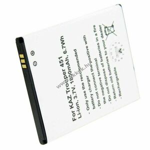 Helyettesítő akku Cameron Sino Kazam Trooper 451 TR4501 mobiltelefon 3, 7V 1800mAh Li-Ion kép