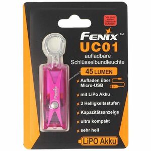 Fenix UC01 LED kulcstartó lámpa 3, 7V 200mAh akku lila Li-Polymer kép