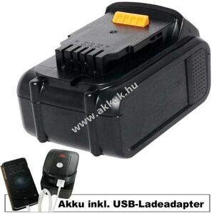 Akku és USB-töltőadapter, alkalmas Dewalt DCB180, DCB182, DCB183 Li-Ion akku 18 V, 3 Ah kép