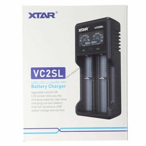 Xtar VC2SL gyorstöltő Li-ion 3, 6V-3, 7V és NiMH 1, 2V akku USB-C tápegység nélkül kép