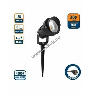 Velamp PRINCE kerti LED reflektor 6W IP64 300lm 4000K kábellel tüskével COB kép