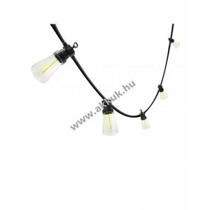 Velamp RETRO bővíthető fényfüzér 15m 20 beépített Filament LED melegfehér 3000K IP44 fekete kábel kép