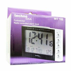 Technoline WT188 fekete rádiós ébresztőóra 2x AA Mignon ceruza LR06 elemek nélkül kép