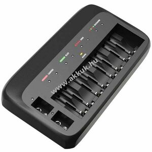ABSINA X10 akkutöltő 1-8 AA/AAA és 1-2 9V NiMH akku kisütés funkcióval kép
