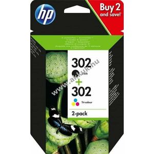 Eredeti HP tinta kombi csomag X4D37AE NR.302/F6U66AE NR.302/F6U65AE fekete/szín nyomtató patron kép