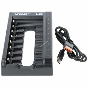Xtar L8 gyorstöltő AA/AAA 1, 5V 1, 2V 8 foglalat 8db AA 1, 5V tartozékkal USB-C nélkül Li-Ion NiMH kép