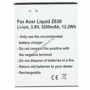 Helyettesítő akku Acer Liquid Z630 BAT-T11 KT.0010S.018 mobiltelefon kép