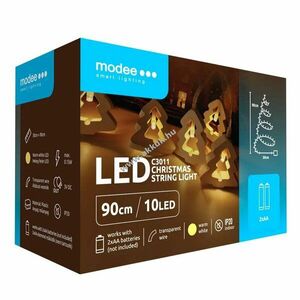 Modee LED fényfüzér 90cm 10LED melegfehér 2xAA (LR6) IP20 beltéri kép