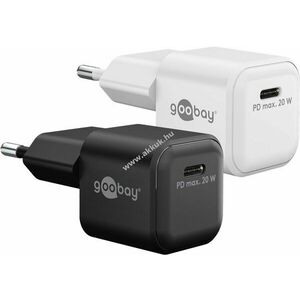 Goobay 20W USB-C PD GaN gyors töltő nano fehér 1x USB-C csatlakozó kép