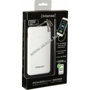 Intenso XS5000 powerbank 5000mAh USB-A Micro-USB USB-C fehér kép