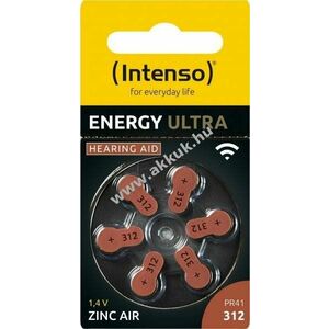 Intenso Energy Ultra A312/PR41 1, 45V 6db/csomag hallókészülék elem kép