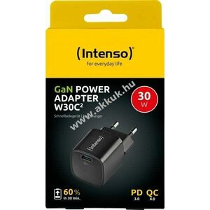 Intenso W30C GaN USB-C töltő 30W fekete kép