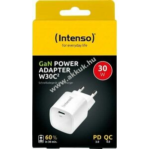 Intenso W30C GaN USB-C töltő 30W fehér kép
