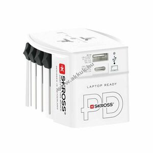 Skross World Adapter MUV USB AC30PD 100-250V 2, 5A 2-pólusú utazóadapter USB-C+USB kép