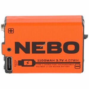 NEBO 802963 3, 7V 1100mAh USB-C akku Li-Ion kép