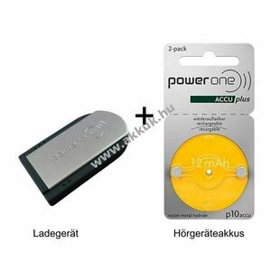 PowerOne Pocketcharger + P10 PR70 ACCUplus hallókészülék elem 2db/csomag kép