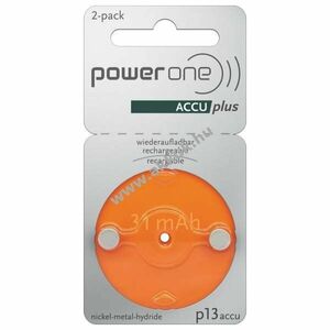 PowerOne P13 PR48 ACCUplus hallókészülék akku 1, 2V 30mAh 2db/csomag Ni-MH kép