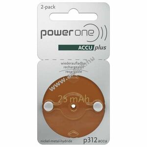 PowerOne ACCUplus P312 PR41 újratölthető hallókészülék elem 2db/csomag kép