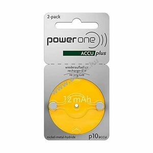 PowerOne P10 PR70 ACCUplus újratölthető hallókészülék elem 2db/csomag kép