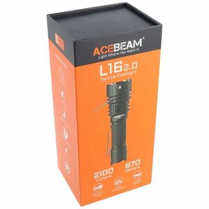 AceBeam L16 2.0 taktikai LED zseblámpa 2100lm 670m 5000K USB-C fekete kép