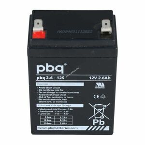 PBQ ólom akku 12V 2600mAh S-Version 70x48x104mm AGM ólom-zselés kép