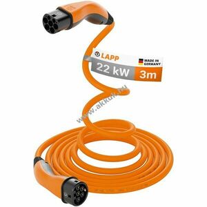 LAPP MOBILITY önbehúzó Type 2 töltőkábel 3m 32A 3fázis 22kW narancs kép