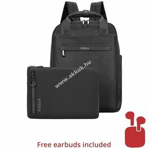 Golla hátizsák és 15colos laptoptok szett fekete, Bluetooth fejhallgatóval (véletlenszerű szín) kép