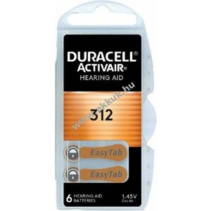 Duracell Activair 312 1, 45V hallókészülék elem 6db/csomag Zinc Air kép