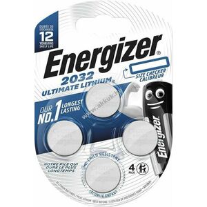 Energizer Ultimate CR2032 3, 0V 235-254mAh 4db/csomag gombelem Li/MnO2 kép