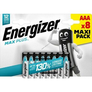 Energizer Max Plus AAA (LR03, mikro) 1.5V 8db/csomag hagyományos elem Alkaline kép