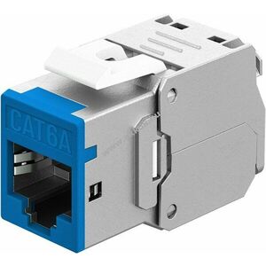 Goobay Keystone RJ45 CAT6A STP Slim kék 16, 6mm krokodiltípus vágókapocs PoE+ kép
