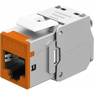 Goobay Keystone modul RJ45 CAT6A STP slim narancs 16, 6mm krokodil vágókapocs LSA kép