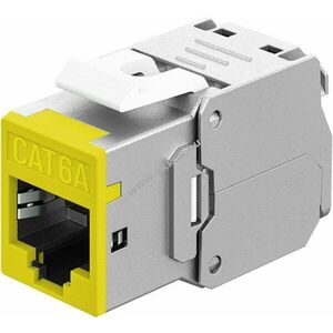 Goobay Keystone-modul RJ45 CAT6A STP Slim sárga 16, 6mm krokodil szerszámmentes LSA kép