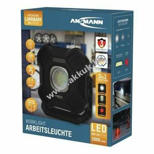 Ansmann WL2000R újratölthető LED munkalámpa 2000lm Powerbank 3, 7V 4000mAh fekete kép