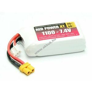 Pichler RED POWER XT akku 7, 4V 1100mAh 2S1P XT60 csatlakozó modellépítő LiPo kép