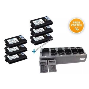 Axcom SP8000-19 7, 4V 1880mAh 6db akku + SM-LG66-STP8000 6+6 töltő Sepura Li-Poly kép