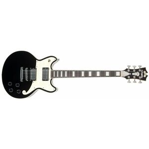 D'Angelico Double Cutaway Solid Body Black Flake kép