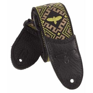 PRS Jacquard Hootenanny Guitar Strap, Yellow & Black Birds kép
