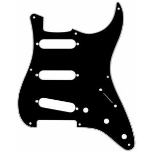 Fender Pickguard, Stratocaster S/S/S, 8-Hole Vintage-Style, Black (B/W kép