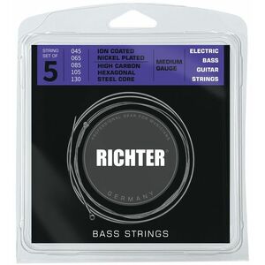 Richter Electric Bass Strings Ion Coated, 5-String, Medium 45-130 kép