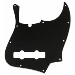 Fender Pickguard, 5-String Jazz Bass, 10-Hole Mount, Black, 3-Ply kép