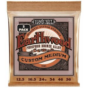 Ernie Ball 3543 Earthwood Custom Medium Phosphor Bronze 3-Pack kép