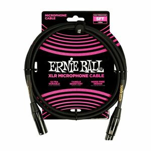 Ernie Ball 5' Braided XLR Cable Black kép