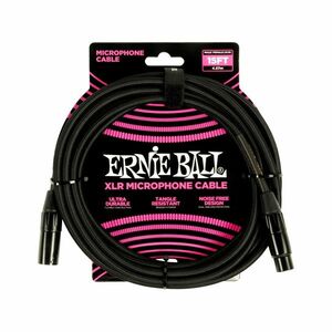 Ernie Ball 15' Braided XLR Cable Black kép