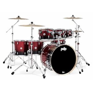 PDP Concept Maple 7 Piece Red to Black Fade Sparkle Laquer kép