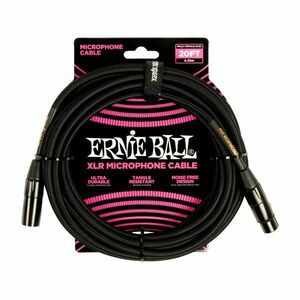 Ernie Ball 20' Braided XLR Cable Black kép