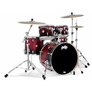 PDP Concept Maple 5 Piece Set Red to Black Fade Laquer kép
