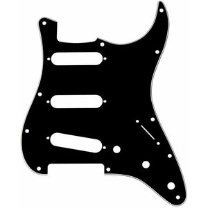 Fender Pickguard, Stratocaster S/S/S, 11-Hole Mount, Black (B/W/B), 3- kép