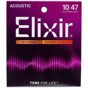Elixir Nanoweb 80/20 Bronze 12-String Light kép